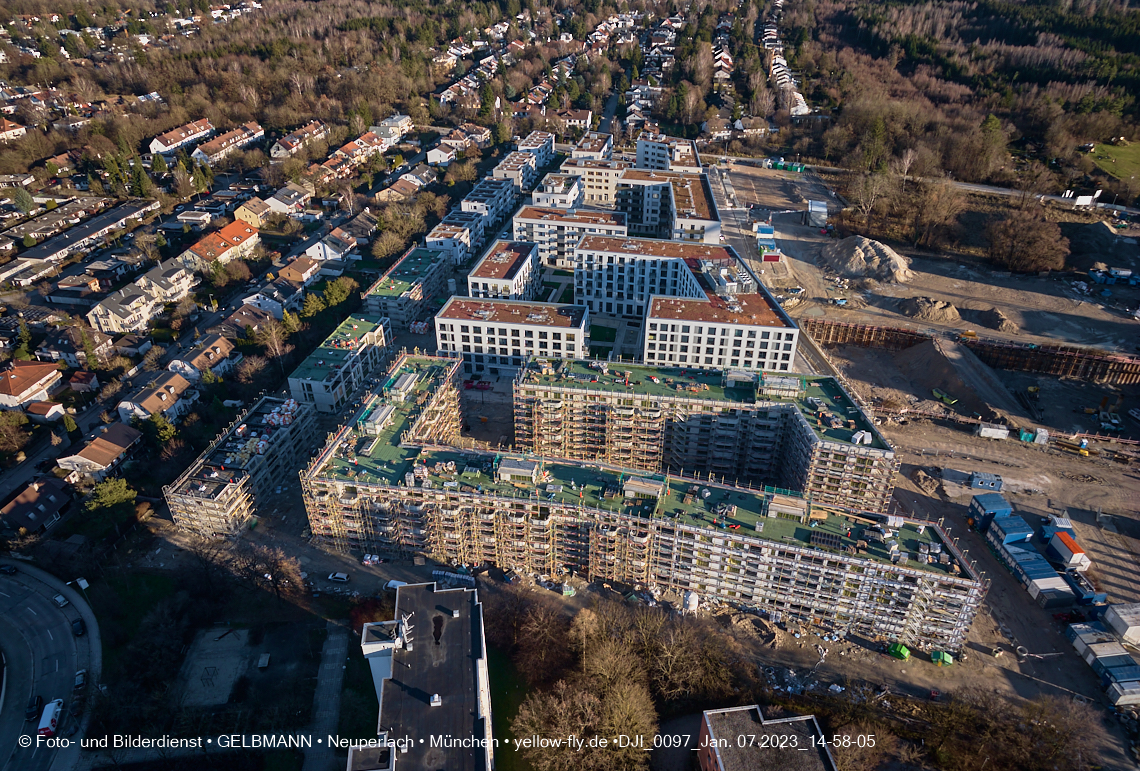 07.01.2023 - Baustelle zum Alexisquartier und Pandion Verde in Neuperlach 07.01.2023 - Baustelle zum Alexisquartier und Pandion Verde in Neuperlach